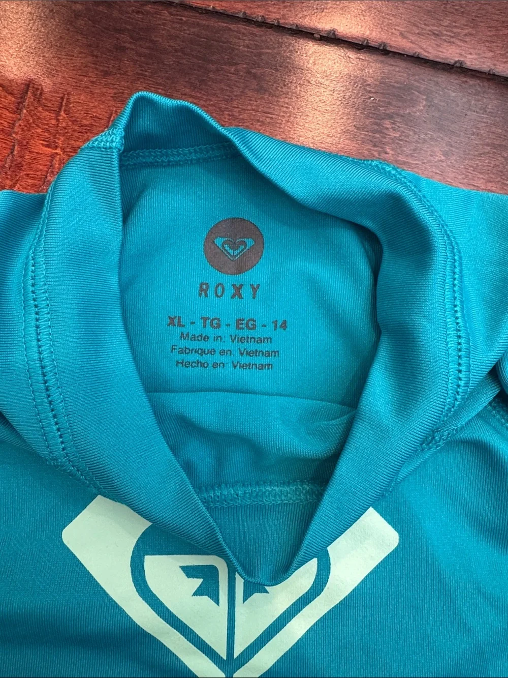 Roxy Girls' Teal Blue Short-Sleeve Rashguard
